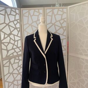 Brooks Brothers Red Fleece Navy Blue Blazer with White Edging